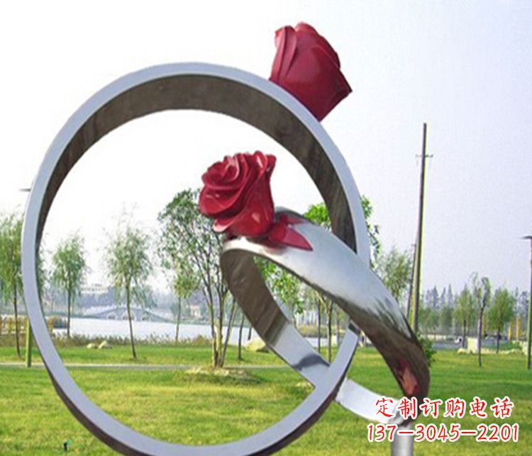 重庆不锈钢戒指雕塑展示