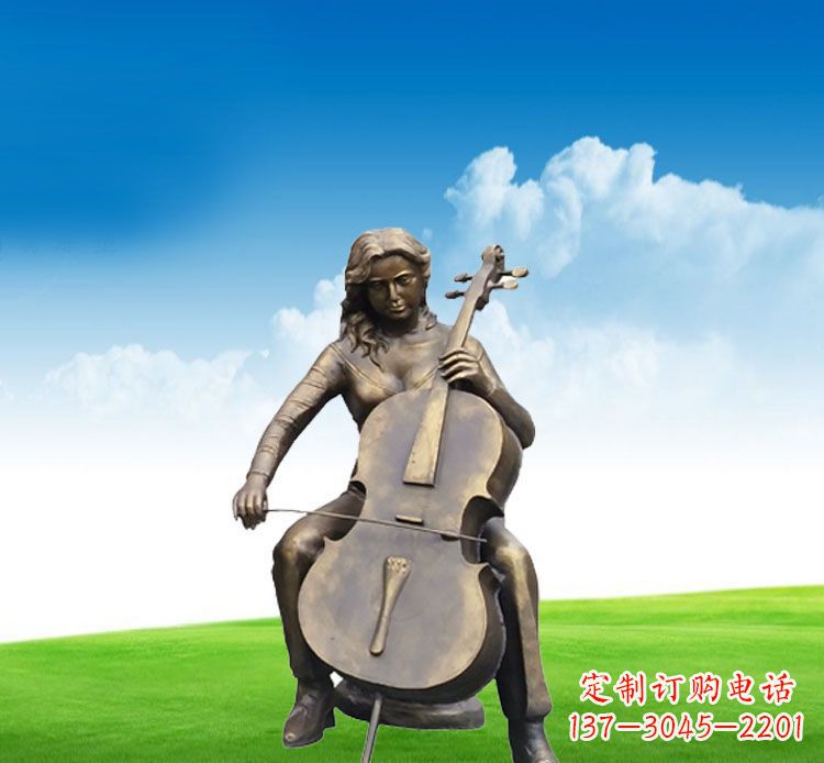 重庆美女拉大提琴雕塑