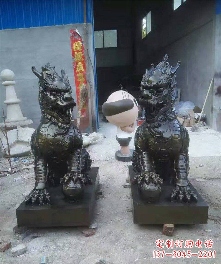 重庆中领雕塑——神兽铜雕麒麟护持您的门口