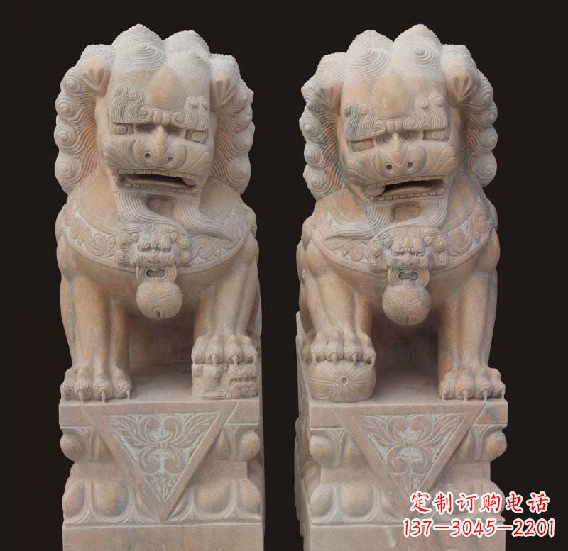 重庆门口传统石狮子雕塑