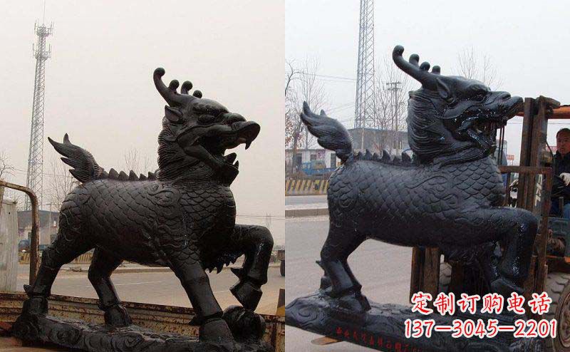 重庆门口麒麟神兽铜雕