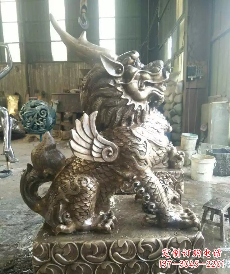 重庆门口麒麟铜雕 (3)