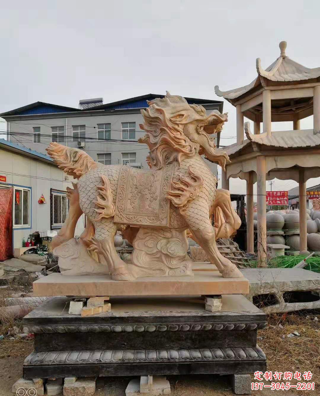重庆麒麟石雕,中领雕塑独特定制