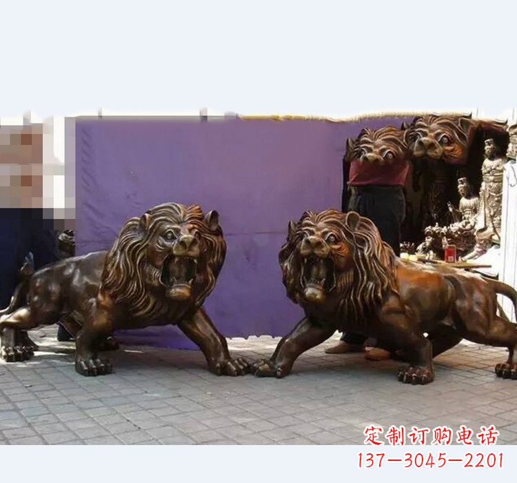 重庆中领雕塑精心打造的正宗西洋狮子铜雕，表面…