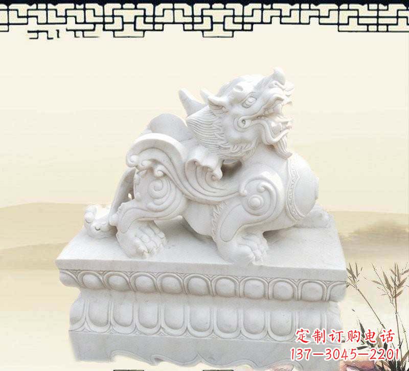 重庆精美貔貅石雕雕塑,烘托家门口的神秘感