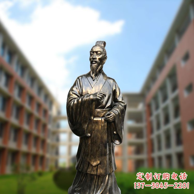 重庆精美艺术,历久弥新的孟子玻璃钢仿铜雕像