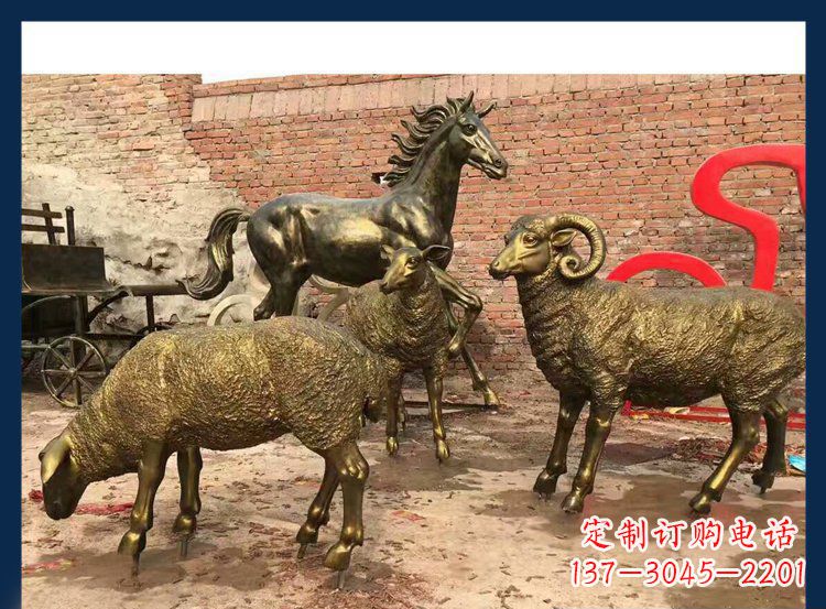 重庆中领雕塑|绵羊公园动物铜雕,让自然之美永存