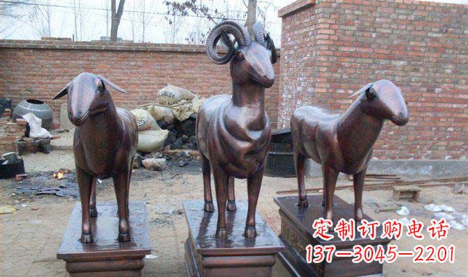 重庆绵羊铸铜雕塑,仿铜动物雕塑