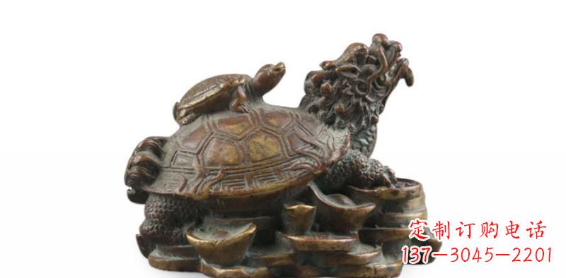 重庆雕塑非凡,铜雕龙龟母子精美