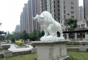 重庆汉白玉开荒牛小区园林动物石雕