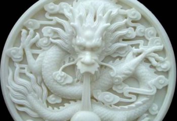 重庆汉白玉雕刻龙头摆件，悠然吟诗引领风尚