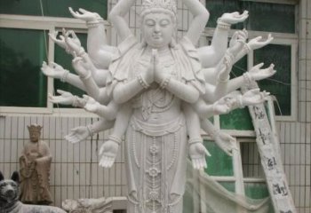 重庆汉白玉千手观音雕塑，精致细腻，深具宗教意义