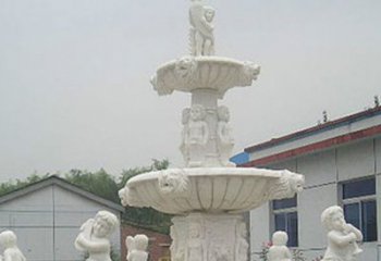 重庆汉白玉天使大型喷泉石雕