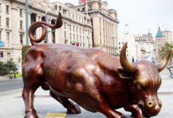 重庆华尔街牛招财牛铜雕，拥有力量的象征