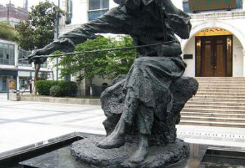 重庆荣耀音乐家，华彦钧拉二胡雕塑-音乐学院园…