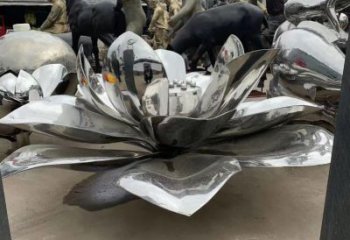 重庆镜面不锈钢荷花雕塑，精致优雅演绎着无限美丽