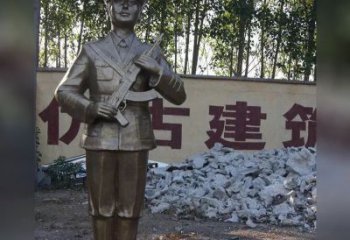 重庆精美纪念，战士铜雕——中领雕塑
