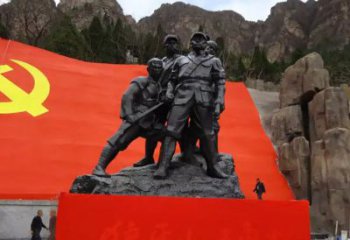 重庆狼牙山五壮士烈士铜雕，永载革命先烈光辉