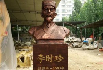 重庆寓意深长精致细节——李时珍校园名人铜雕