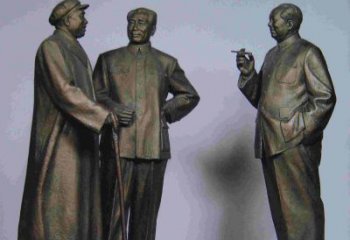 重庆标题:伟人朱德毛主席铜雕——传承毛主席精神