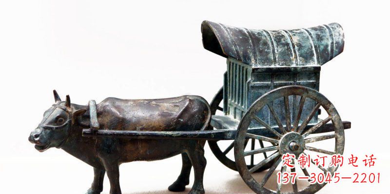 重庆定制牛车景观铜雕塑