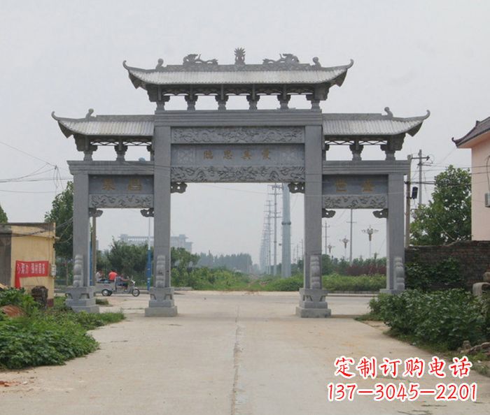 重庆艺术雕塑牌坊精美装饰农村的美丽