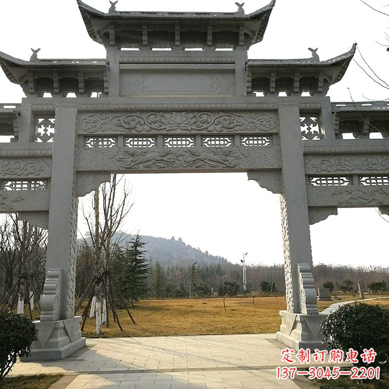 重庆中领雕塑:精致石牌坊雕塑
