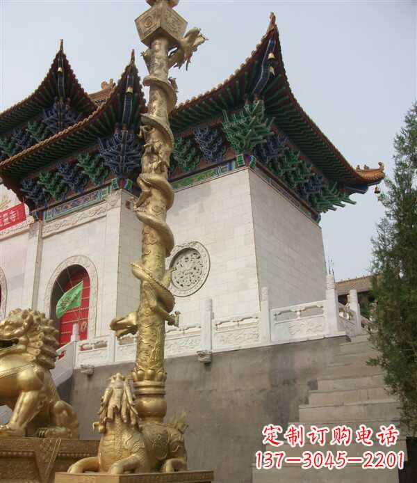重庆盘龙柱铜雕 (2)
