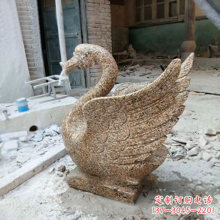 重庆喷水天鹅花岗岩石雕