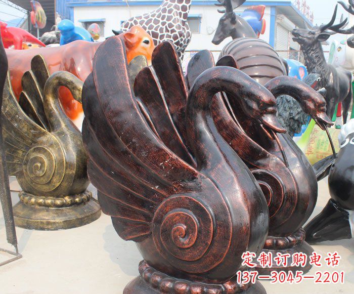 重庆喷水天鹅动物铜雕