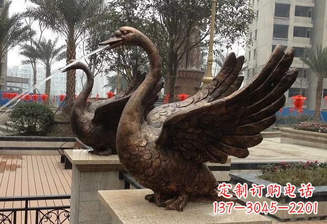 重庆喷水天鹅铜雕 (2)