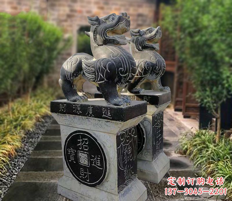 重庆貔貅石雕小区看门雕塑