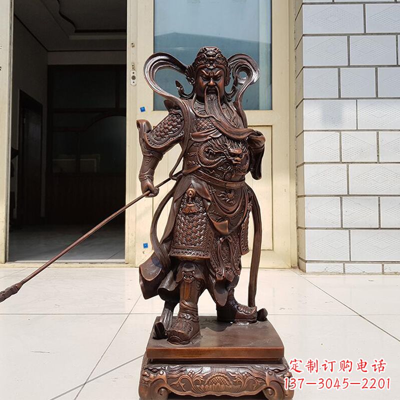 重庆唯美古典风格关公铜雕像