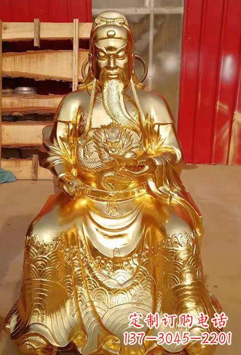 重庆传承经典,漆金关公神像雕塑