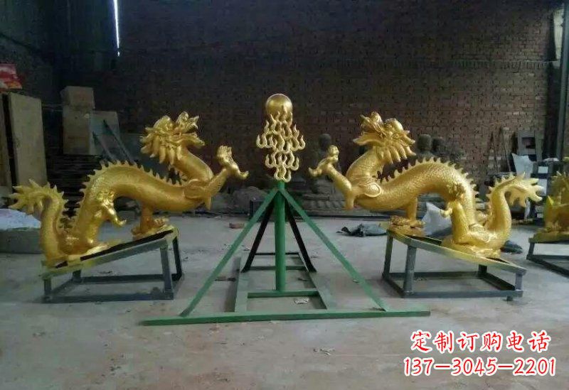 重庆享受经典,领略古老传统,精美特色的双龙戏珠铜雕