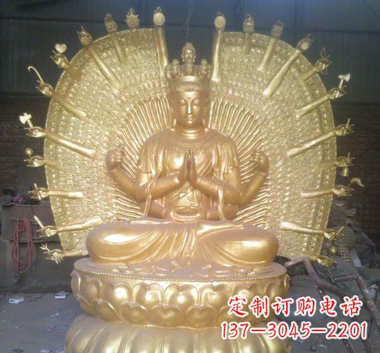 重庆漆金铜雕佛像