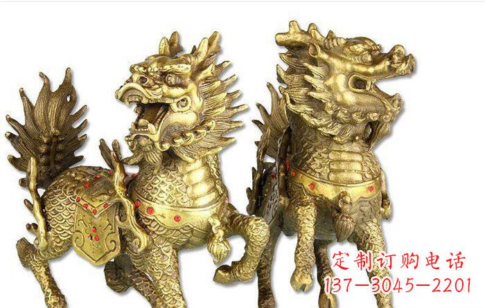 重庆开启财富运势的麒麟招财雕塑