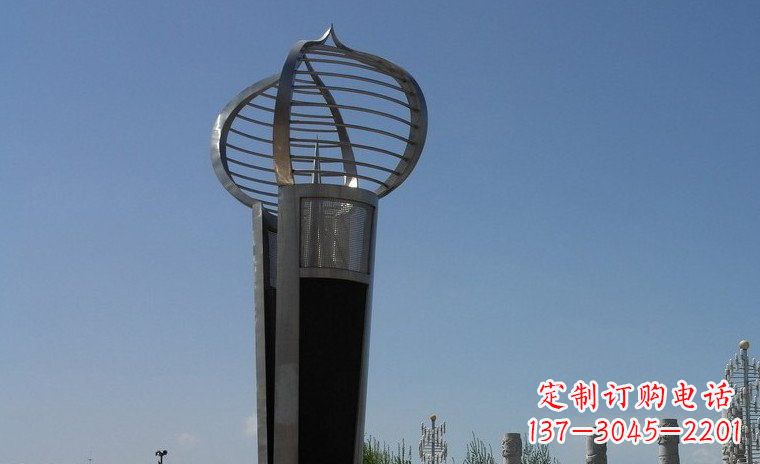 重庆企业不锈钢火炬形雕塑