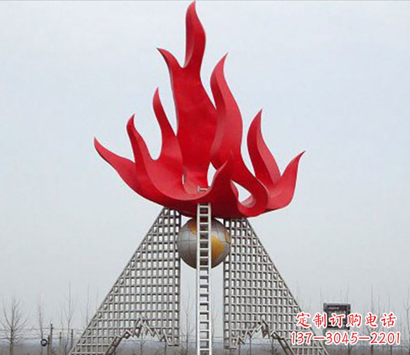 重庆金色火苗-优雅华贵的不锈钢景观雕塑