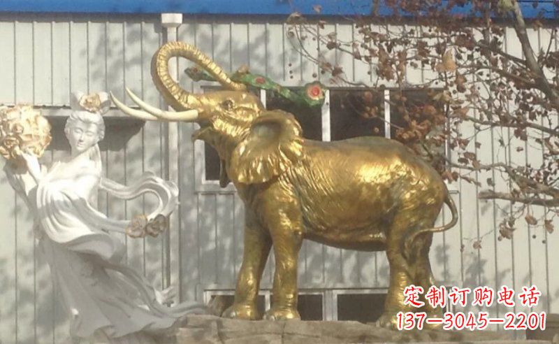 重庆企业大象铸铜动物铜雕
