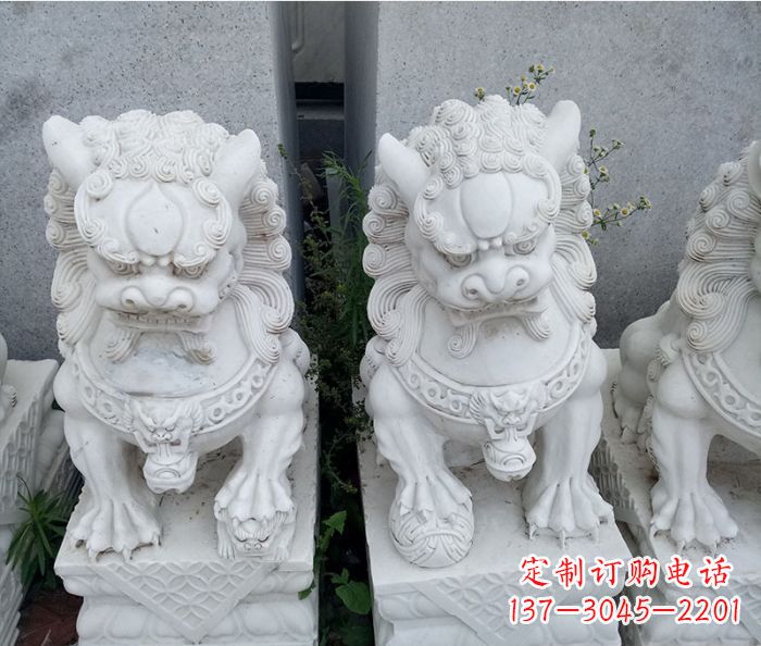 重庆企业景观大理石狮子石雕 (5)