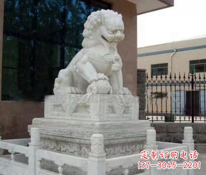 重庆企业景观大理石狮子石雕 (10)