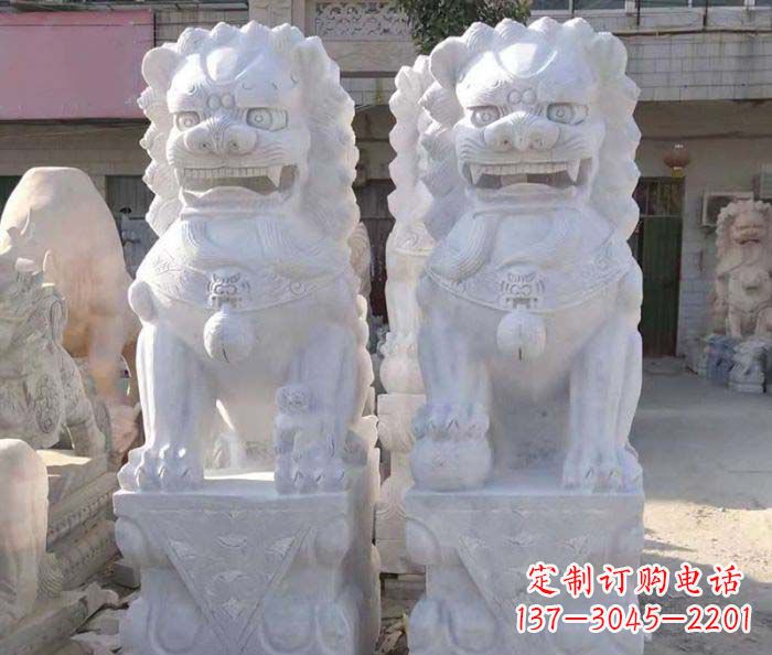 重庆企业景观大理石狮子石雕