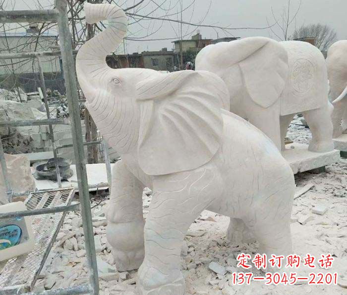 重庆企业景观招财大象石雕