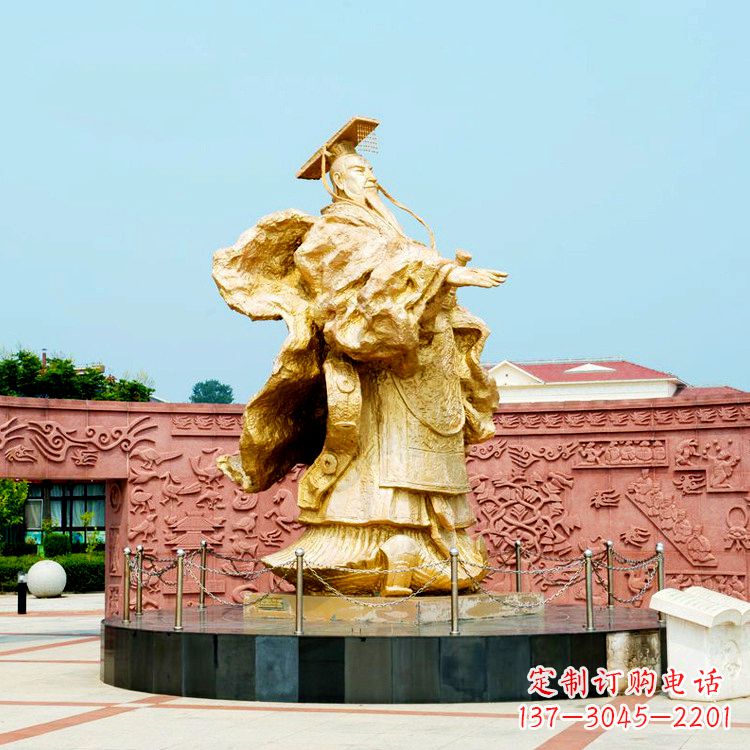 重庆中领雕塑:秦始皇鎏金铜雕塑像