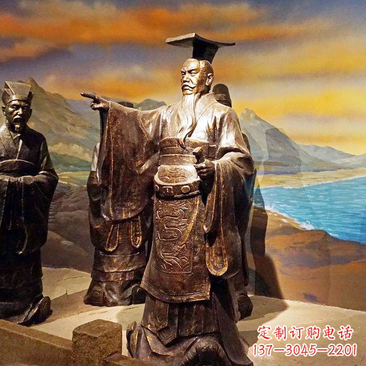 重庆中领雕塑-精美秦始皇大型铜雕像