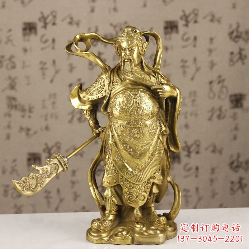 重庆中领雕塑|关羽铜像:令人惊叹的纯黄铜武财神