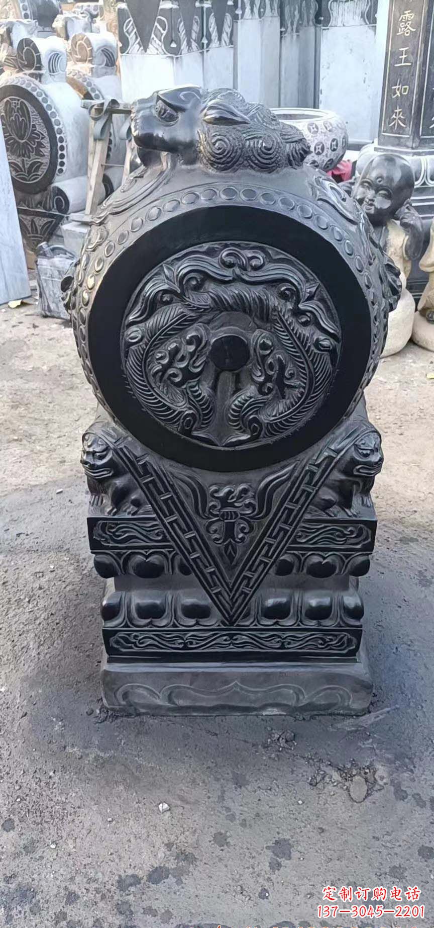 重庆门墩石雕,营造青石抱鼓石之美
