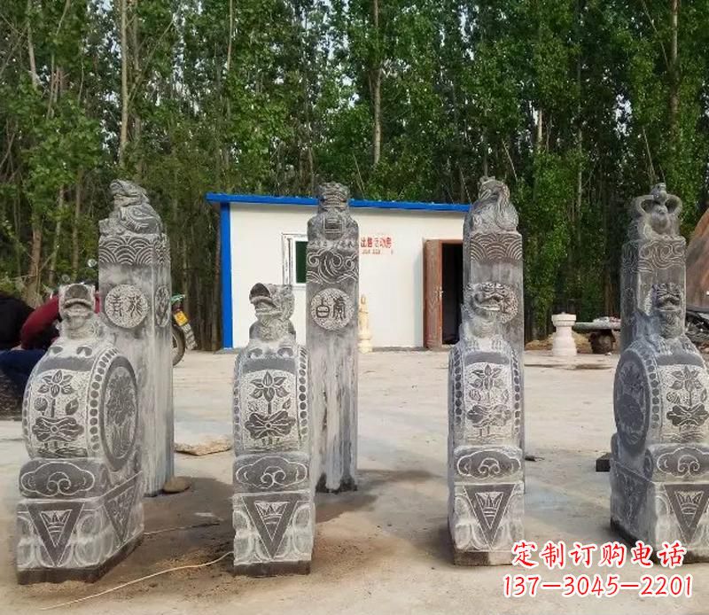 重庆青石抱鼓石门墩雕塑