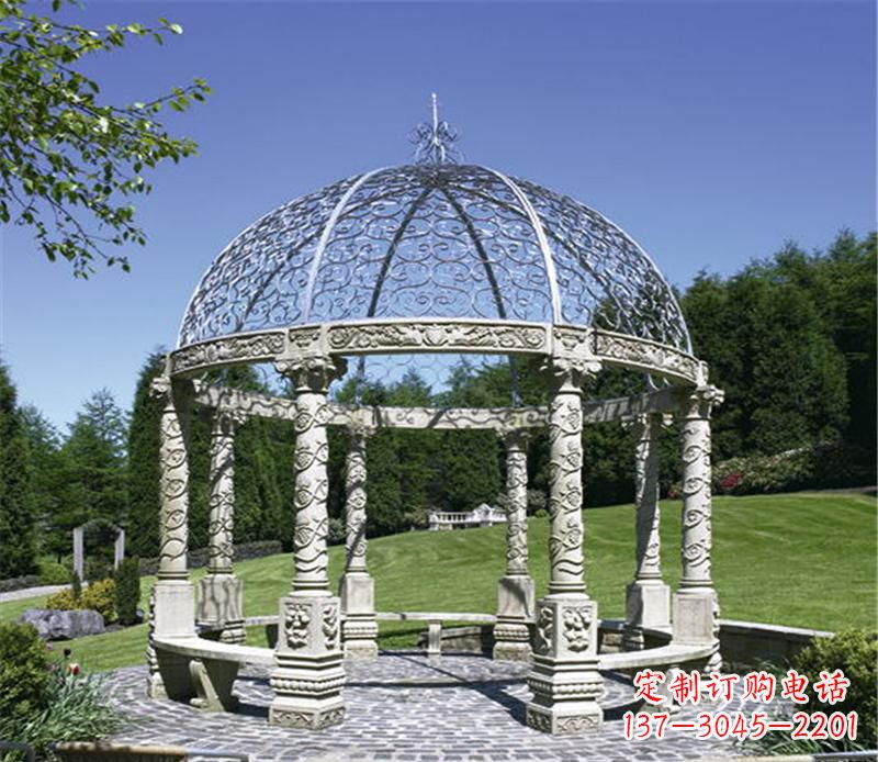 重庆全新的青石大型景观凉亭雕塑